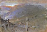 Albert Goodwin Canvas Paintings - Dover, The Harbour Works